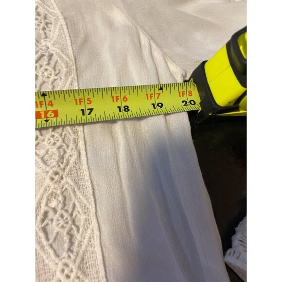 Monoreno White Dropped Waist White Cottagecore Flowy Dress Sz L - Picture 10 of 12